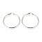 Tarnish Resistant 201 Stainless Steel Hoop Earrings, with 304 Stainless Steel Pin, Ring Shape, Stainless Steel Color, 48x2mm, 12 Gauge, Pin: 0.7x1mm