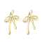 Rack Plating Brass Clear Cubic Zirconia Pendants, with Jump Ring, Long-Lasting Plated, Lead Free & Cadmium Free, Bowknot, Real 18K Gold Plated, 19x13x2.5mm, Hole: 3mm