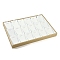 18 Grids Imitation Leather Jewelry Pendant Trays, Rectangle Desktop Organizer Case with No Cover, for Pendant, White, 35x24x3cm, 75x53mm inner diameter