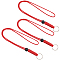 Polyester Keychains, with Iron Split Rings, Red, 460x30x12.5mm