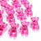 Transparent Acrylic Beads, Bear, Camellia, 37x28x13mm, Hole: 2.5mm, about 133pcs/500g