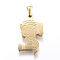 Ion Plating(IP) 304 Stainless Steel Pendants, Girl, Golden, 26.5x15x2mm, Hole: 3x6mm
