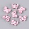 Transparent Glass Beads, Enamel Style, Butterfly, Pink, 10x14.2x6~6.5mm, Hole: 1mm