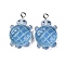 Gradient Color & Luminous Opaque Resin Pendants, Glow in the Dark, Turtle, Steel Blue, 26x16x7mm, Hole: 2mm