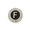 Letter Enamel Pins, Alloy Brooches for Backpack Clothes, with Clear Cubic Zirconia , Letter F, 17.8x17mm