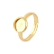 Brass Adjustable Finger Rings Findings, Flat Round Pad Ring Base Settings, Long-Lasting Plated, Rack Plating, Lead Free & Cadmium Free, Real 18K Gold Plated, Tray: 8mm inner Diameter, 3mm, US Size 7(17.3mm)