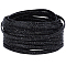 10M Folding Glitter PU Leather Cord, Flat, Black, 5x2mm, about 10.94 Yards(10m)/Set