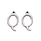 Tarnish Resistant 201 Stainless Steel Charms, Laser Cut, Stainless Steel Color, Letter.Q, 14.5x8x1mm, Hole: 1mm