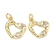 Brass Micro Pave Cubic Zirconia Pendants, Heart Charms, Rack Plating, Cadmium Free & Lead Free, Long-Lasting Plated, Golden, Clear, 14x14.5x3mm, Jump Ring: 5x1mm, Inner Diameter: 3mm