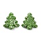 Christmas Tree Polymer Clay Rhinestone Beads, Focals Beads for Beadable Pens Jewelry Keychain Making, Peridot, 30.5x27.5x8mm, Hole: 2mm