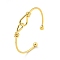Cross Knot Brass Open Cuff Bangles for Women, Real 18K Gold Plated, Inner Diameter: 1-7/8x2-1/4 inch(4.8x5.7cm)
