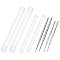 FINGERINSPIRE 4 Pcs Clear Acrylic Clay Rolling Pins and 4 pcs Stainless Steel Clay Needle Tool DIY Polymer Round Tube Roller Clay Tool Sets for Clay, Ceramics, Sculpting Clay Art Craft DIY Tool