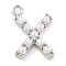 Plastic Imitation Pearl Pendants, with Eco-friendly Brass Findings, Lead Free & Cadmium Free, Letter Charms, Letter S, 13.5x9.7x3mm, Hole: 1.4mm
