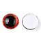 Glass Cabochons, Half Round with Eye, Tomato, 20x6.5mm