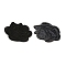 Rose Shape Cloth Iron on Embroidered Patches, Sewing Craft Decoration, Black, 26x30x1mm