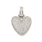 Brass Micro Pave Clear Cubic Zirconia Pendants, Platinum, Letter V, 31x20.5x5mm, Hole: 3x6mm