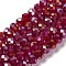 Baking Electroplate Glass Beads Strands, AB Color, Faceted, Round, Dark Red, 8x6mm, Hole: 1mm, about 60~62pcs/strand, 15.75''(39~40cm)