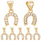 Beebeecraft 1 Box 10Pcs Horseshoe Charms Cubic Zircon Western Lucky Horseshoe Charms with Snap Bail Hook for Jewellery Necklace Bracelet Making