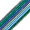 Faceted(32 Facets) Glass Beads Strands, Round, Mixed Color, 4mm, Hole: 1mm, about 86~96pcs/strand, 31~34cm