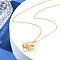 Brass Clear Cubic Zirconia Pendant Necklaces for Women, Real 18K Gold Plated, Lion, 18.11 inch(46cm), pendant: 24x19mm