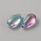 Handmade Lampwork Charms, with Glitter Powder, Teardrop Charm, Pale Turquoise, 14x7.5x5~6mm, Hole: 1mm