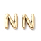 304 Stainless Steel Pendants, Real 14K Gold Plated, Ion Plating(IP), Balloon Letter Charm, Letter N, 19.5x15x4.5mm, Hole: 2mm
