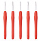 TPR Handle Aluminum Crochet Hook Needles, Mixed Color, 140x13.5mm, Pin: 4.5mm, 5pcs/set