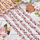 Cinta de encaje bordado de poliéster con flores de 15 yarda OCOR-WH0070-77A-4