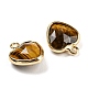 Natural Tiger Eye Faceted Heart Charms G-Q006-07G-08-2