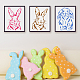 FINGERINSPIRE 4PCS Rabbit Painting Stencils 11.7x8.3 inch Happy Easter Decoration Plastic Long-Eared Rabbit Stencil Sunflower Leaves Glasses Easter Egg Art Craft Stencil for Wall Tiles Home Decor DIY-WH0383-0043-6
