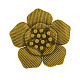 チベットスタイル合金3 D花のペンダントエナメルのセッティング  カドミウムフリー＆ニッケルフリー＆鉛フリー  アンティーク黄金  38x39.5x1mm  穴：3.5mm TIBEP-29-AG-NR-1
