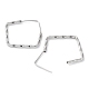 925 серебряные серьги-кольца с родиевым покрытием и фактурными ромбами EJEW-K258-05P-2