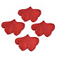 ゴム引きスタイルの不透明なアクリルパーツ  イチョウ葉  暗赤色  33.3x44.9x4mm  穴：1.5mm ACRP-T010-06-1