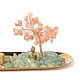 Натуральный солнечный камень денежное дерево скульптура Будды набор курильница для благовоний и натуральный зеленый авантюрин на подносах для богатства DJEW-G027-19RG-09-3
