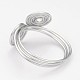 Placcato argento fatti a mano fili di alluminio anelli di barretta vortice RJEW-JR00137-3