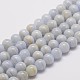 Chapelets de perle en agate de dentelle bleue naturelle G-K153-B02-6mm-AB-1