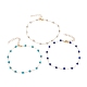 Round Synthetic Turquoise Anklets AJEW-AN00288-1
