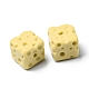 不透明樹脂模造食品ビーズ  チーズ  片穴パーツ用  ライトカーキ  12x12x11mm  穴：1.8mm RESI-D050-14-3