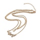 Alloy Double Layered Necklaces NJEW-B0002-02G-4