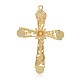 Золотой покрытием латинский крест сплава горный хрусталь эмаль большие кулоны PALLOY-J650-03G-2