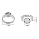 ユニクラフト調整可能な304ステンレス鋼フィンガー指輪コンポーネント  パッドリングベースパーツ  フラットラウンド  ステンレス鋼色  トレイ：8mm  17mm  50個/箱 STAS-UN0019-43P-2