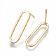 Brass Stud Earrings X-KK-T038-484B-2