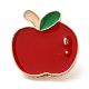 フルーツテーマのエナメルピン  バックパック服用のライトゴールド合金バッジ  教師の日  りんご  18x18x2mm JEWB-A013-03A-1