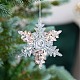 アクリル製スパンコールペンダント装飾  クリスマスツリー吊り飾り  パーティーギフトの家の装飾  スノーフレーク  110x100mm XMAS-PW0001-067K-1