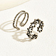 2 pièces ensemble d'anneaux de manchette ouverts en laiton de 2 styles LD0059-2