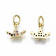 Brass Micro Pave Colorful Cubic Zirconia Charms ZIRC-S067-160-NF-2