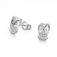 Cute Owl Tin Alloy Rhinestone Stud Earrings EJEW-BB02307-1