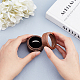 FINGERINSPIRE Walnut Wooden Ring Box 5x3.6cm Round Wooden Jewelry Ring Box with Clear Window Small Column Rings Box with One Slots Black Velvet for Proposal Engagement Birthday Wedding Ceremony CON-WH0072-87-3