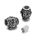 Retro Carve 304 Stainless Steel Column with Skull Magnetic Clasps STAS-E108-18AS-1