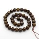 Faceted Natural Bronzite Round Bead Strands G-M272-07-6mm-2